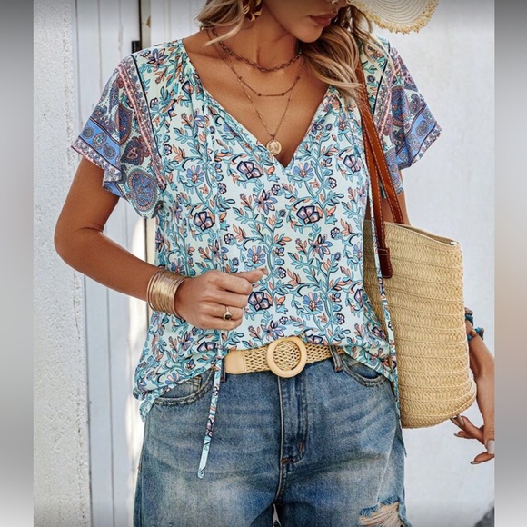 Boho floral print blouse - Picture 8 of 8